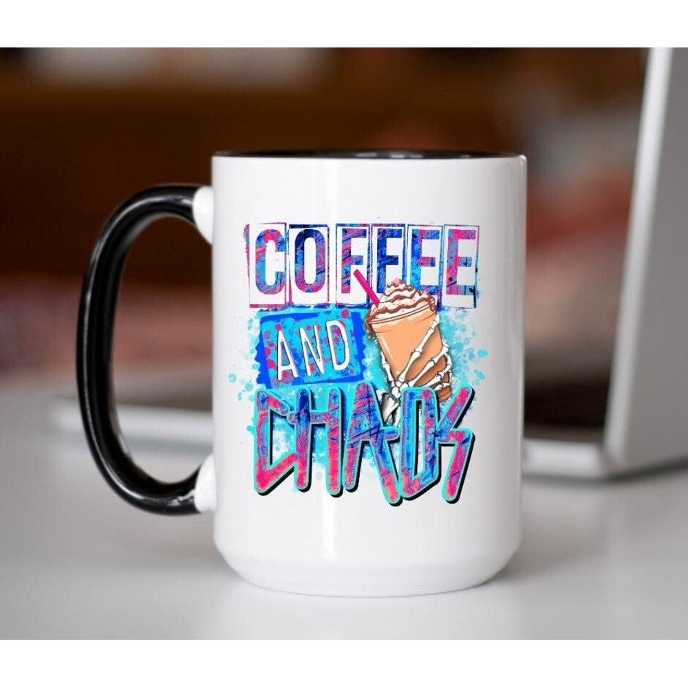 Coffee And Chaos Coffee Mug, Funny‎ Chaos Coffee Mug